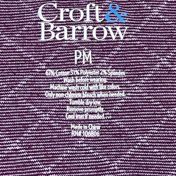 Croft and Barrow jacket burgundy two pockets gold zipper size medium - Picture 6 of 6